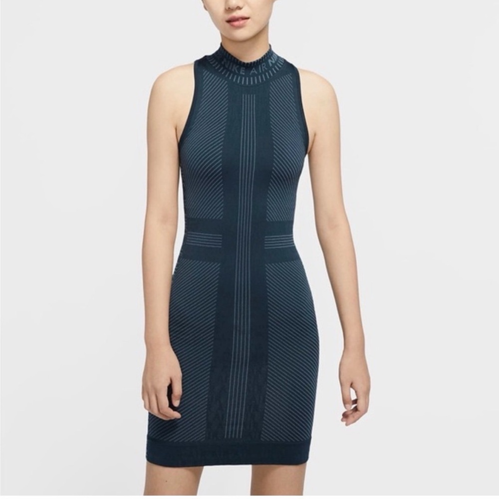 Nike Air Seamless Mockneck Dress Navy - Picture 6 of 7